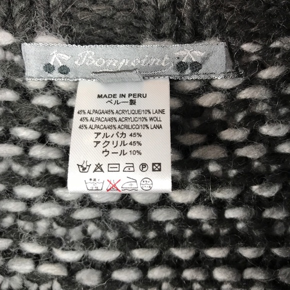 Bonpoint Gray Printed Chunky Knit Cardigan Size 6 - Picture 7 of 8